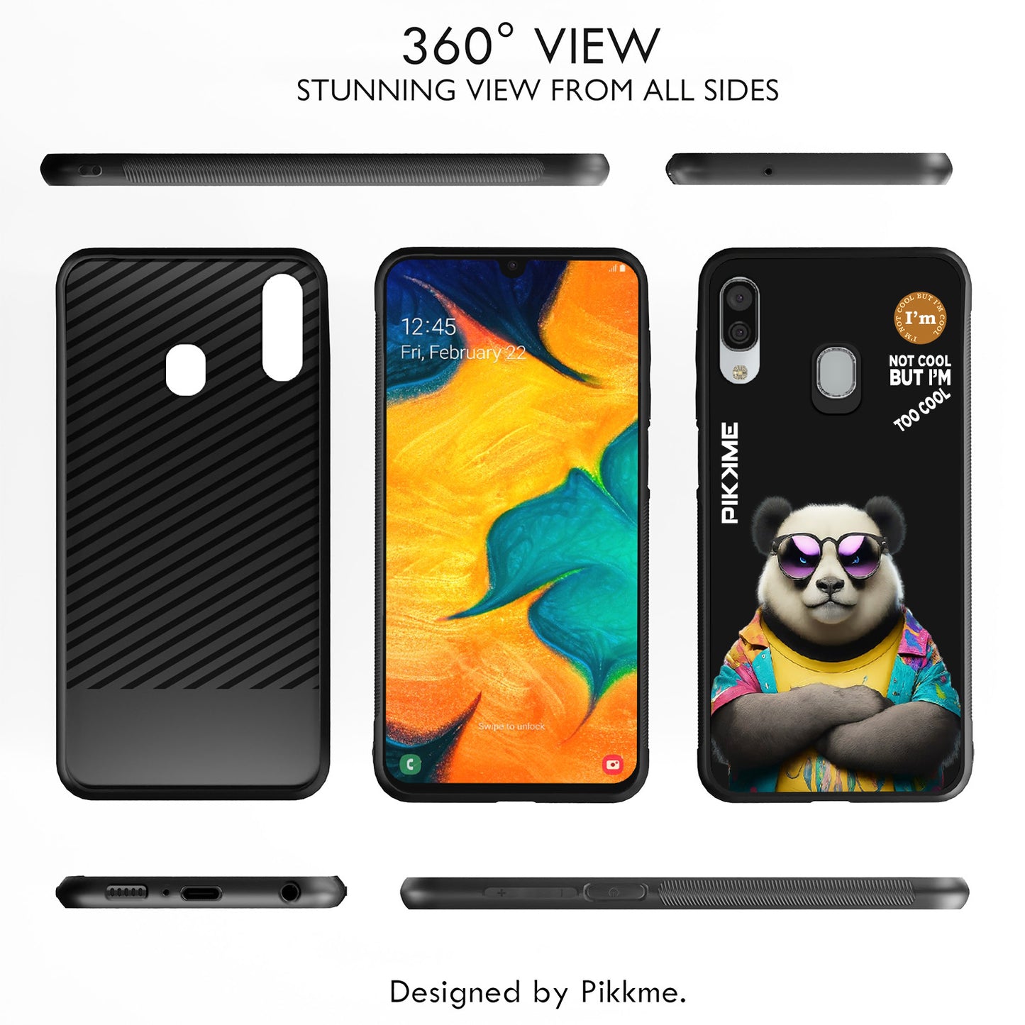 Pikkme Back Cover Pc Tpu + Printed Cool Funky Stylish Black Panda Swag Raised Edges Camera Protection |Bumper Case For Samsung Galaxy A30 (Design 05)