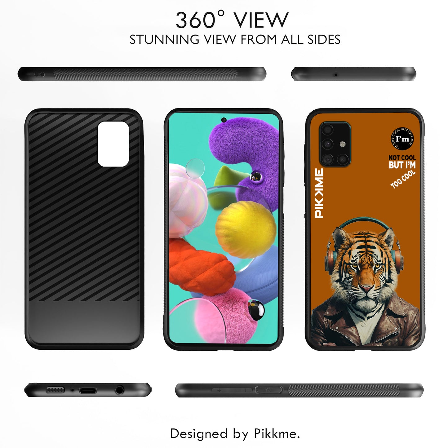 Pikkme Back Cover Pc Tpu + Printed Cool Funky Stylish Brown Tiger Swag Raised Edges Camera Protection |Bumper Case For Samsung Galaxy A51 (Design 09)