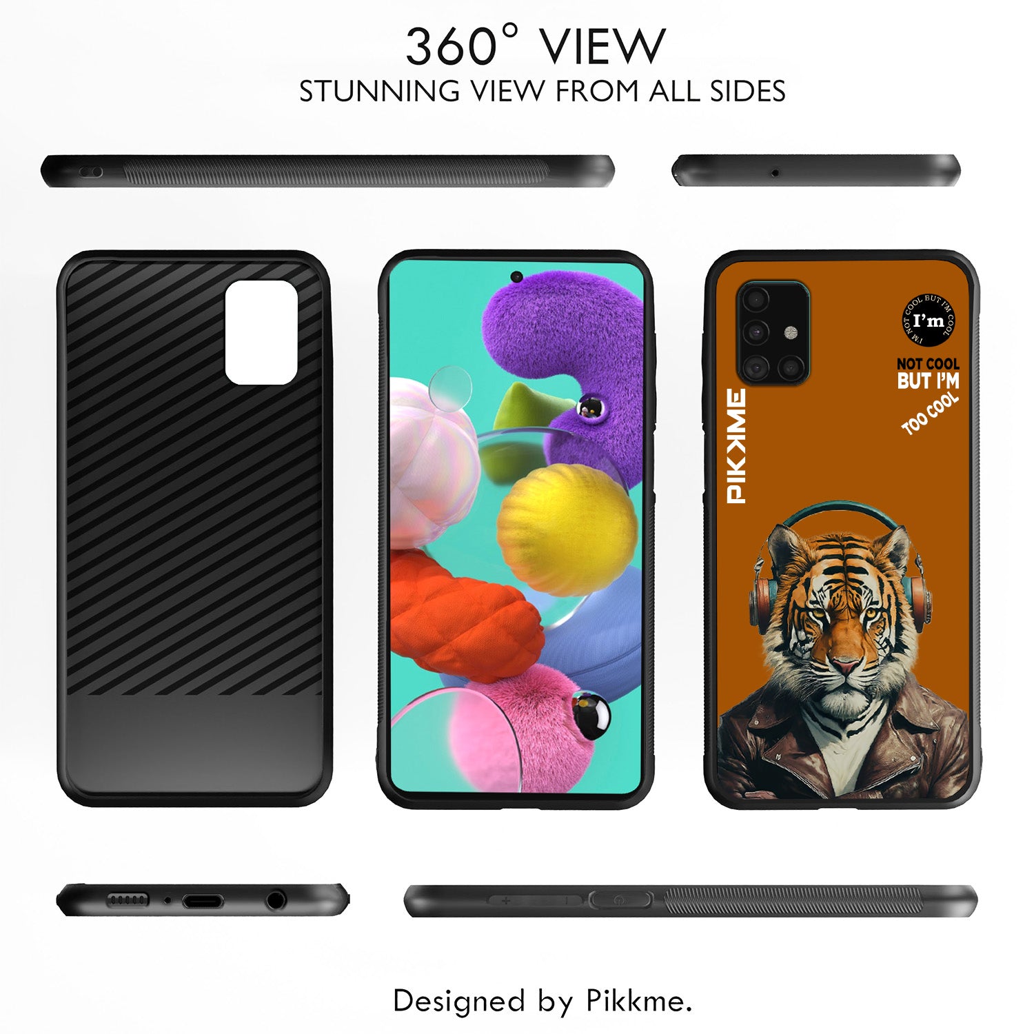 Pikkme Stylish Brown Tiger Swag Samsung Galaxy A51 Back Cover (Design 09)