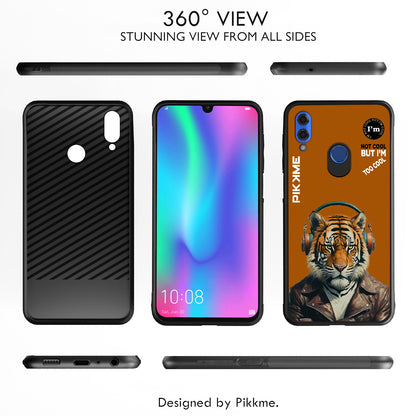 Pikkme Back Cover Pc Tpu + Printed Cool Funky Stylish Brown Tiger Swag Raised Edges Camera Protection |Bumper Case For Honor 10 Lite (Design 09)