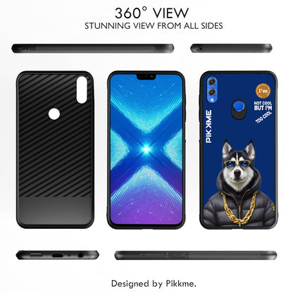 Pikkme Back Cover Pc Tpu + Printed Cool Funky Stylish Blue Dog Swag Raised Edges Camera Protection |Bumper Case For Honor 8X (Design 08)