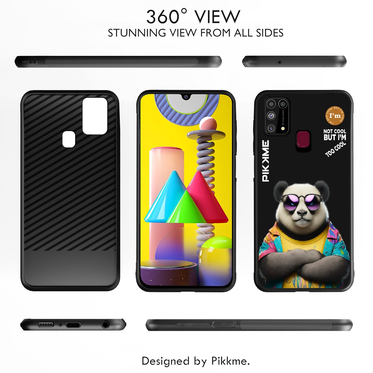 Pikkme Back Cover Pc Tpu + Printed Cool Funky Stylish Black Panda Swag Raised Edges Camera Protection |Bumper Case For Samsung Galaxy M31 (Design 05)