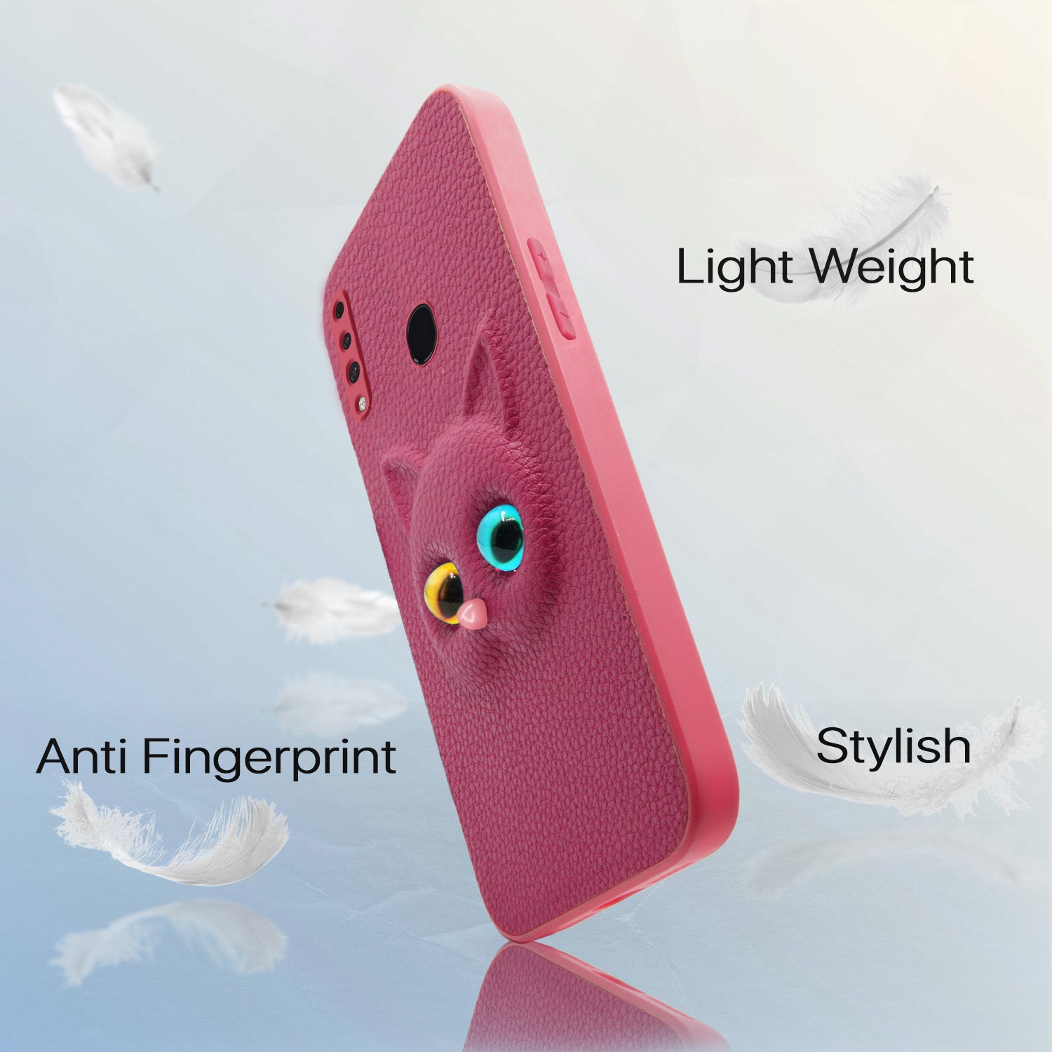 Pikkme Samsung Galaxy A20s Kitty Back Cover (Pink)
