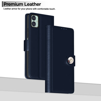 Pikkme Samsung Galaxy M04 / F04 / A04e Button Flip Cover (Blue)