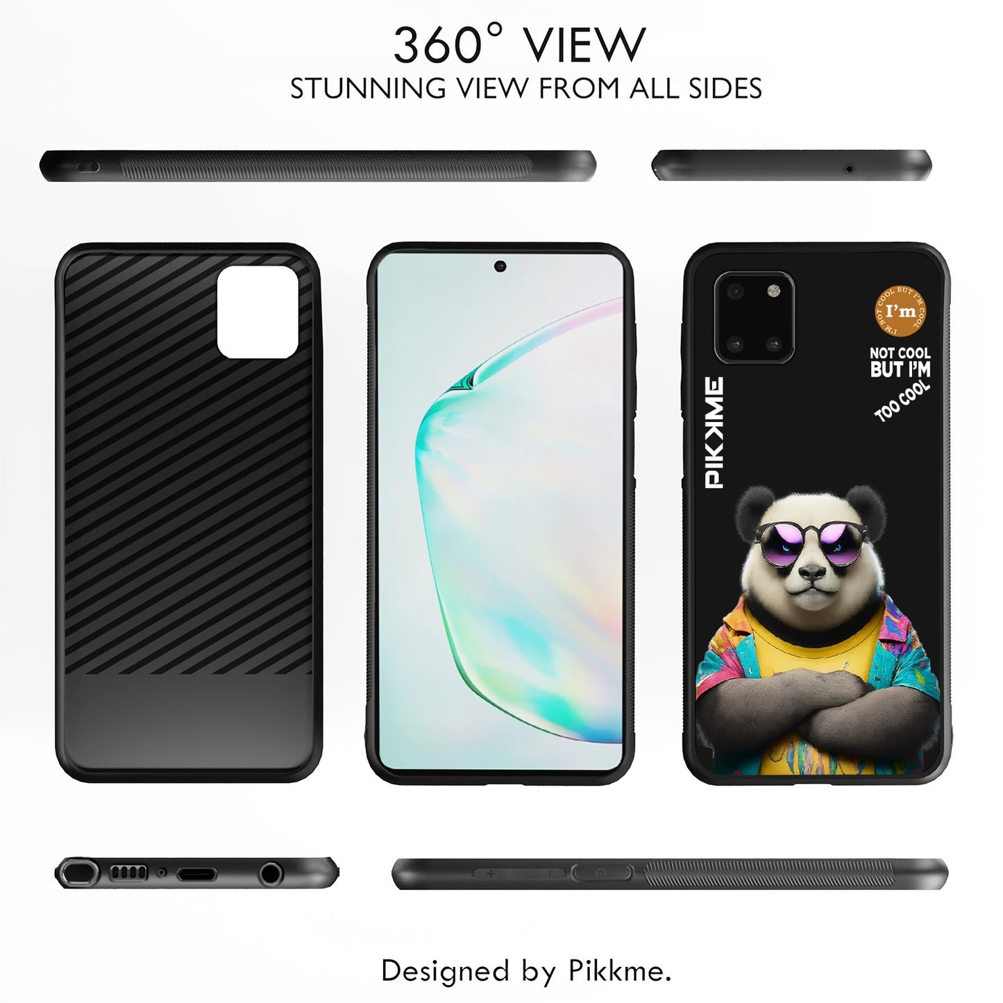 Pikkme Back Cover Pc Tpu + Printed Cool Funky Stylish Black Panda Swag Raised Edges Camera Protection |Bumper Case For Samsung Galaxy Note 10 Lite (Design 05)