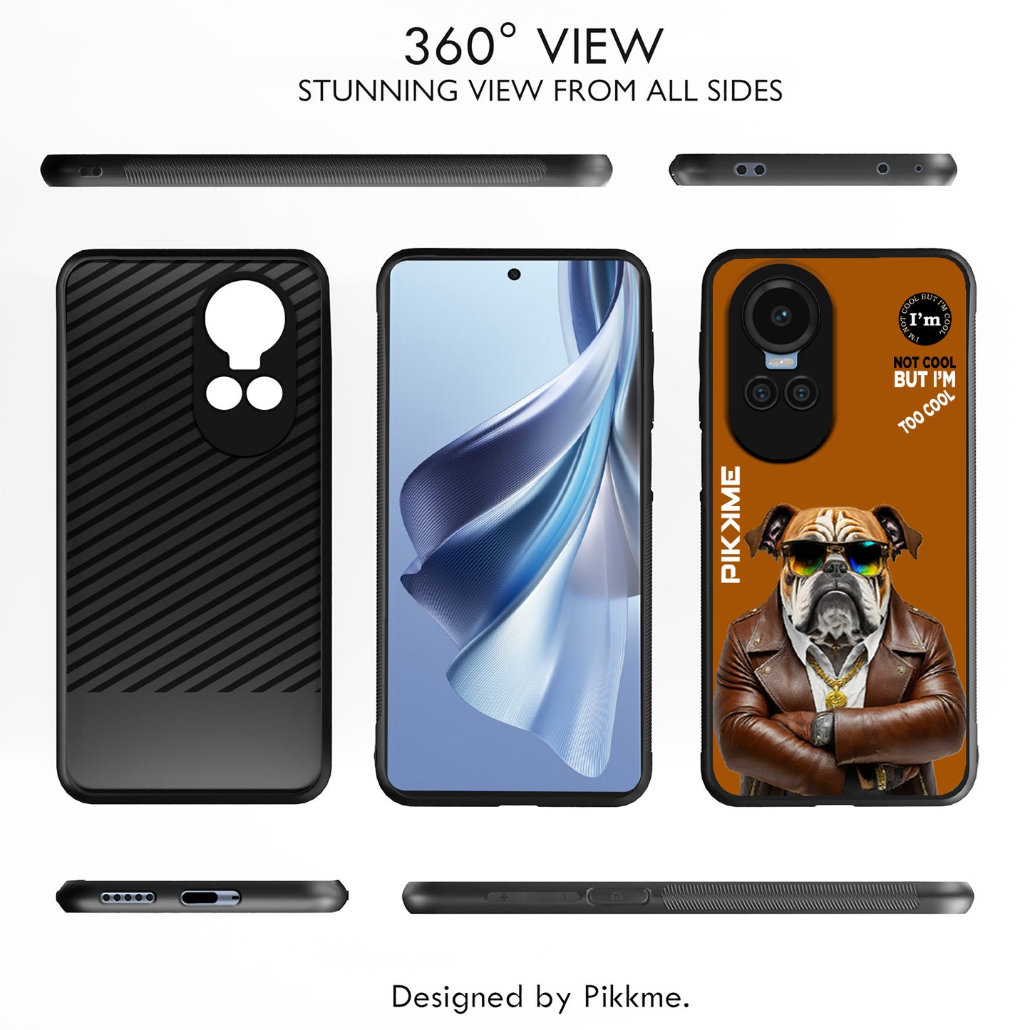 Pikkme Back Cover Pc Tpu + Printed Cool Funky Stylish Brown Dog Swag Raised Edges Camera Protection |Bumper Case For Oppo Reno 10 5G (Design 10)