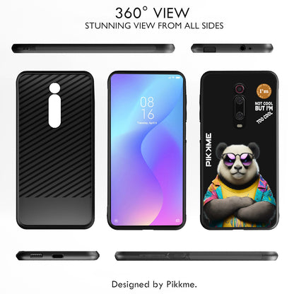 Pikkme Back Cover Pc Tpu + Printed Cool Funky Stylish Black Panda Swag Raised Edges Camera Protection |Bumper Case For Redmi K20 Pro (Design 05)