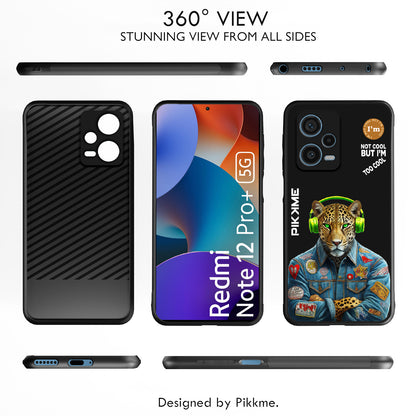 Pikkme Back Cover Pc Tpu + Printed Cool Funky Stylish Black Leopard Swag Raised Edges Camera Protection |Bumper Case For Redmi Note 12 Pro Plus (Design 03)