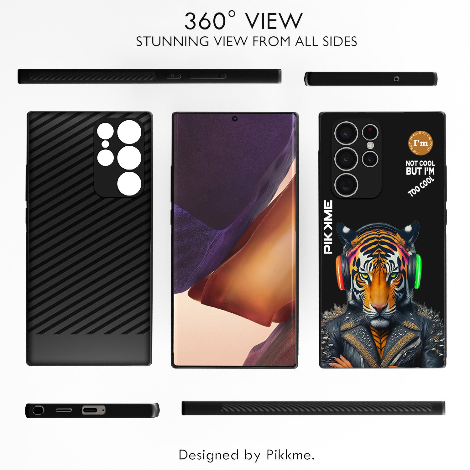 Pikkme Black Tiger Swag  Samsung Galaxy S22 Ultra 5G NIm2 Back Cover (Design 06)