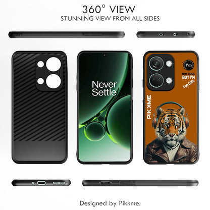 Pikkme Back Cover Pc Tpu + Printed Cool Funky Stylish Brown Tiger Swag Raised Edges Camera Protection |Bumper Case For OnePlus Nord 3 5G (Design 09)