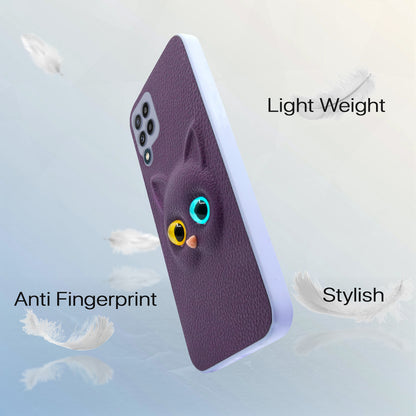 Pikkme Samsung Galaxy M32 Prime / M32 4G Kitty Back Cover (Purple)