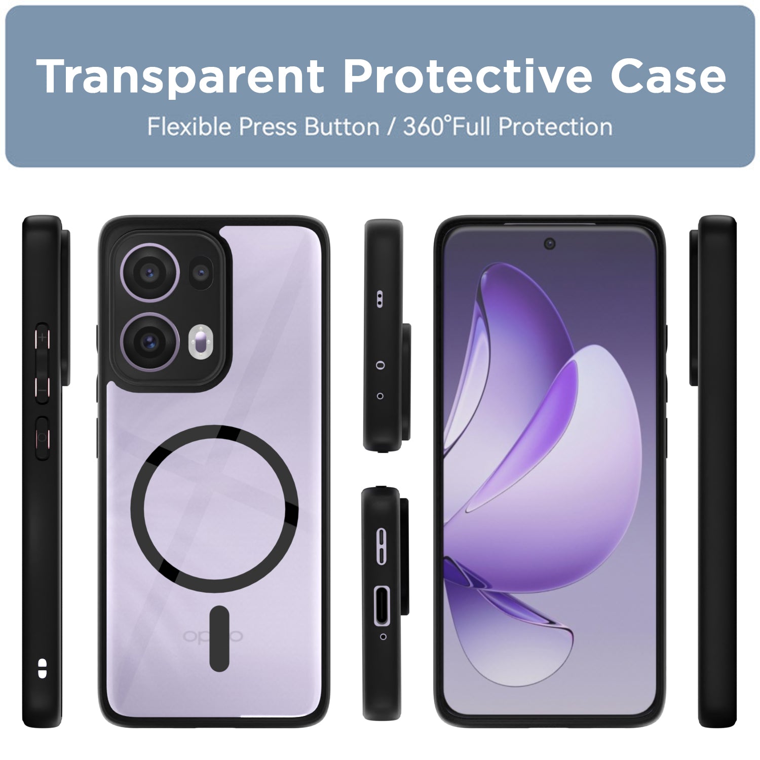 Pikkme Oppo Reno 13 Pro 5G Eagle 2 Magsafe Back Cover (Black)