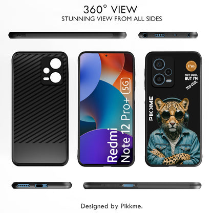 Pikkme Back Cover Pc Tpu + Printed Cool Funky Stylish Black Leopard Swag Raised Edges Camera Protection |Bumper Case For Redmi Note 12 Pro Plus (Design 04)