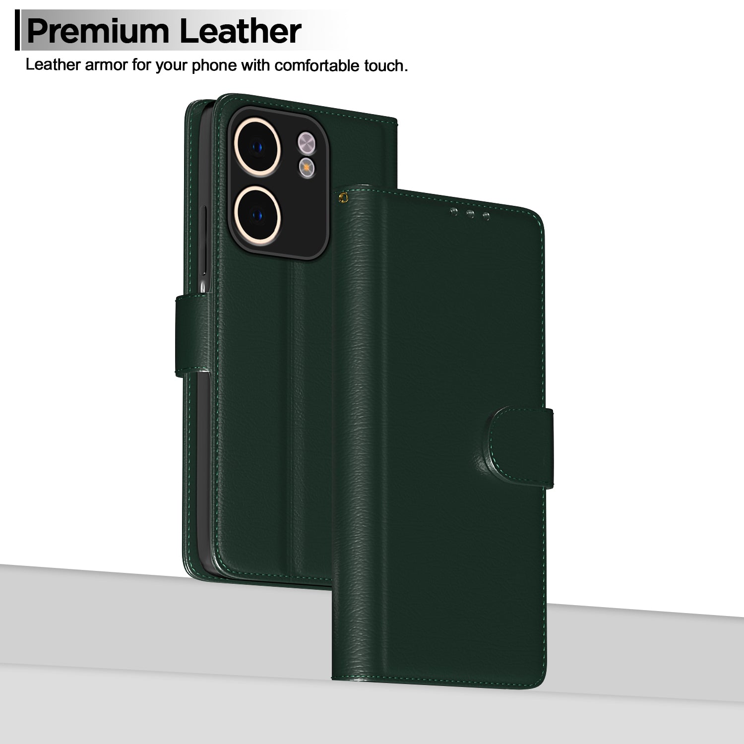 Pikkme Oppo A5x Vintage Flip Cover (Green)