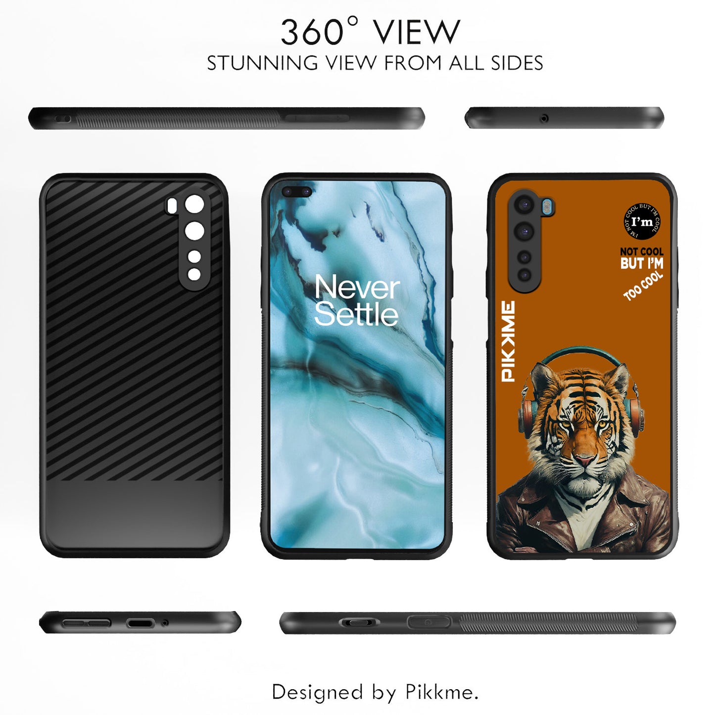 Pikkme Back Cover Pc Tpu + Printed Cool Funky Stylish Brown Tiger Swag Raised Edges Camera Protection |Bumper Case For OnePlus Nord (Design 09)