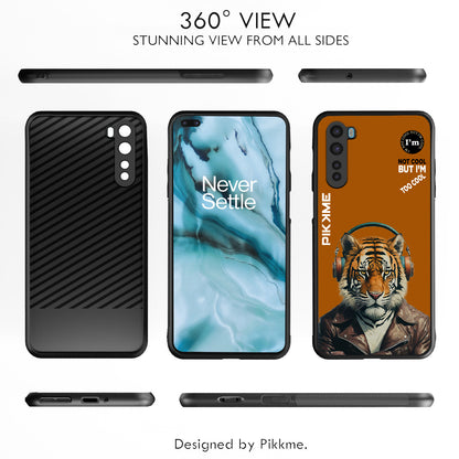 Pikkme Back Cover Pc Tpu + Printed Cool Funky Stylish Brown Tiger Swag Raised Edges Camera Protection |Bumper Case For OnePlus Nord (Design 09)