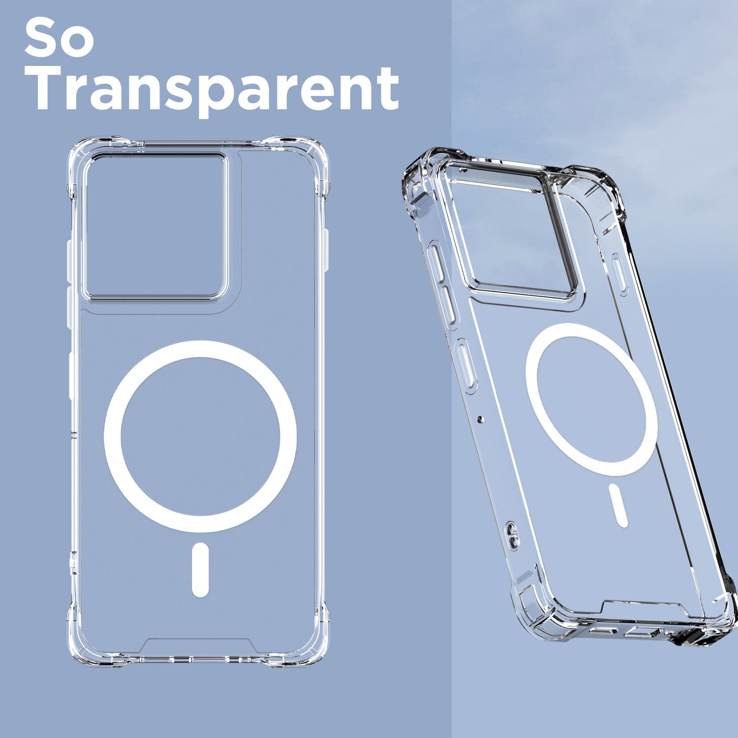 Pikkme Motorola Moto Edge 60 Pro 5G Mag-Safe Shockproof PC + TPU Back Cover (Transparent)