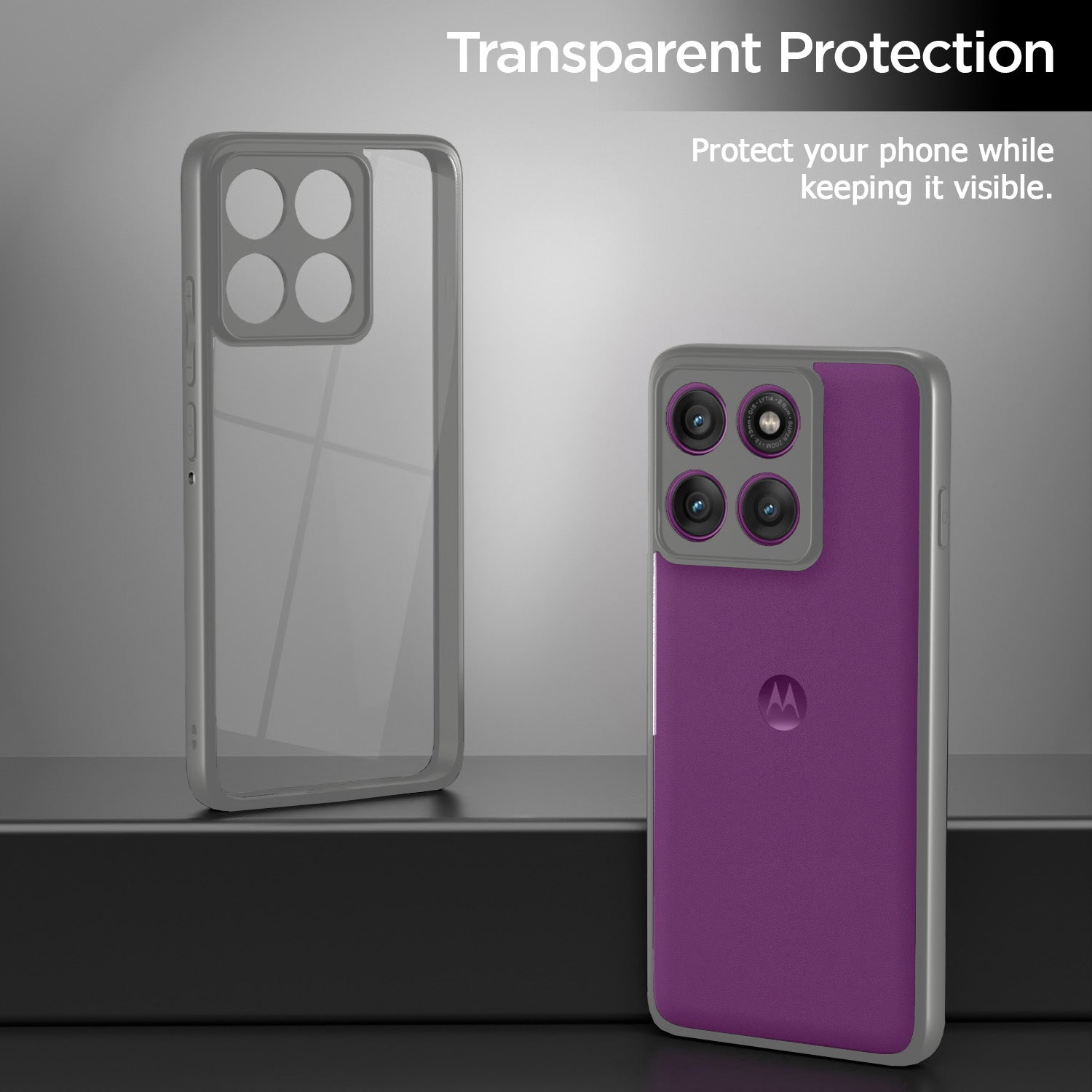 Pikkme Motorola Moto Edge 60 Pro 5G Eagle 2 Shockproof Sleek Hybrid Armor Back Cover (Grey)