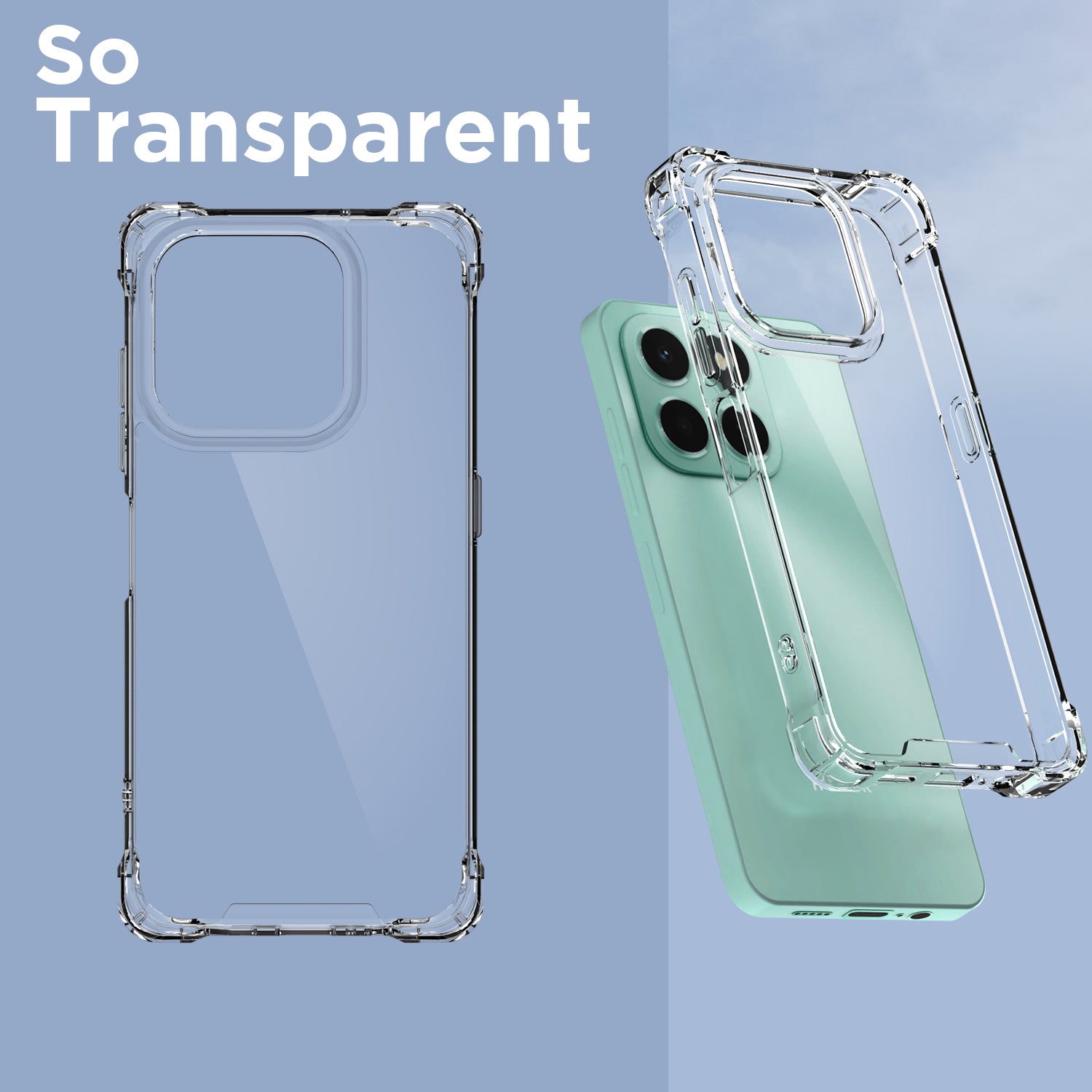 Pikkme Honor X6C  PC + TPU Crystal Clear Transparent Back Cover (Transparent)