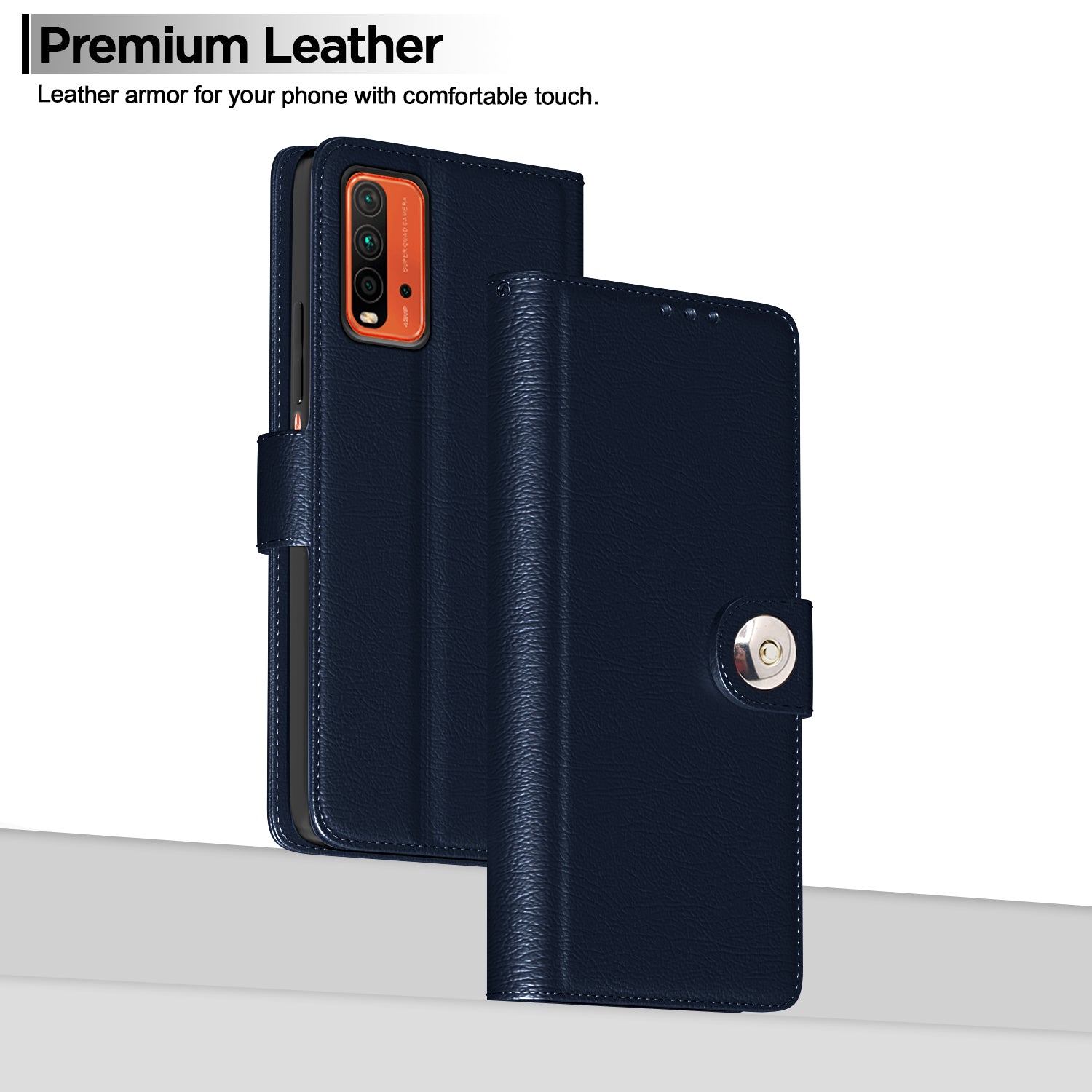 Pikkme Redmi 9 Power Button Flip Cover (Blue)