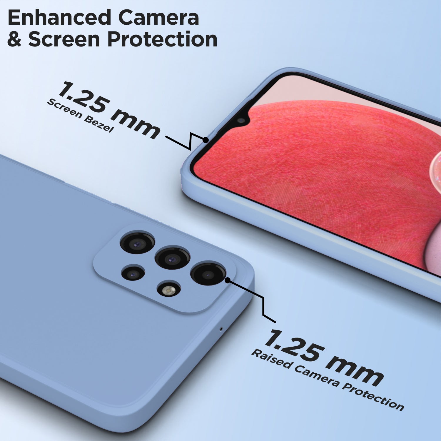 Pikkme Samsung Galaxy A23 4G / A23 5G Soft Matte Liquid Silicone Back Cover (Aqua Blue)