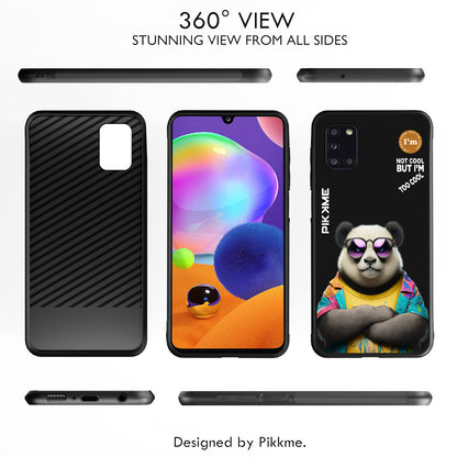 Pikkme Back Cover Pc Tpu + Printed Cool Funky Stylish Black Panda Swag Raised Edges Camera Protection |Bumper Case For Samsung Galaxy A31 (Design 05)