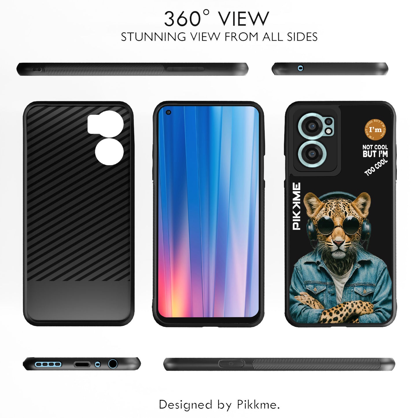 Pikkme Back Cover Pc Tpu + Printed Cool Funky Stylish Black Leopard Swag Raised Edges Camera Protection |Bumper Case For OnePlus Nord Ce 2 5G (Design 04)