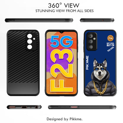 Pikkme Back Cover Pc Tpu + Printed Cool Funky Stylish Blue Dog Swag Raised Edges Camera Protection |Bumper Case For Samsung Galaxy M13 (Design 08)