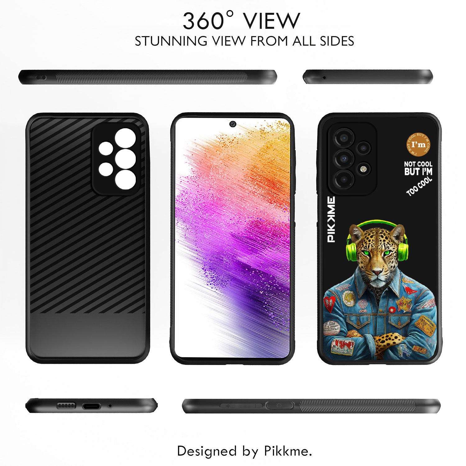 Pikkme Stylish Black Leopard Swag Samsung Galaxy A73 5G Back Cover (Design 03)