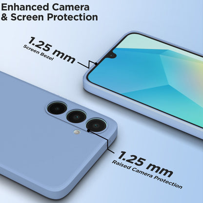 Pikkme Samsung Galaxy A56 5G Soft Matte Liquid Silicone Back Cover (Aqua Blue)