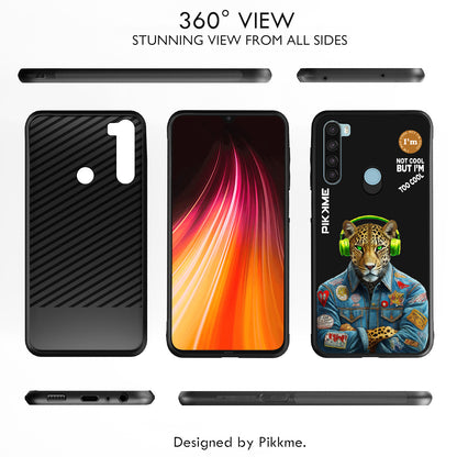 Pikkme Back Cover Pc Tpu + Printed Cool Funky Stylish Black Leopard Swag Raised Edges Camera Protection |Bumper Case For Redmi Note 8 (Design 03)