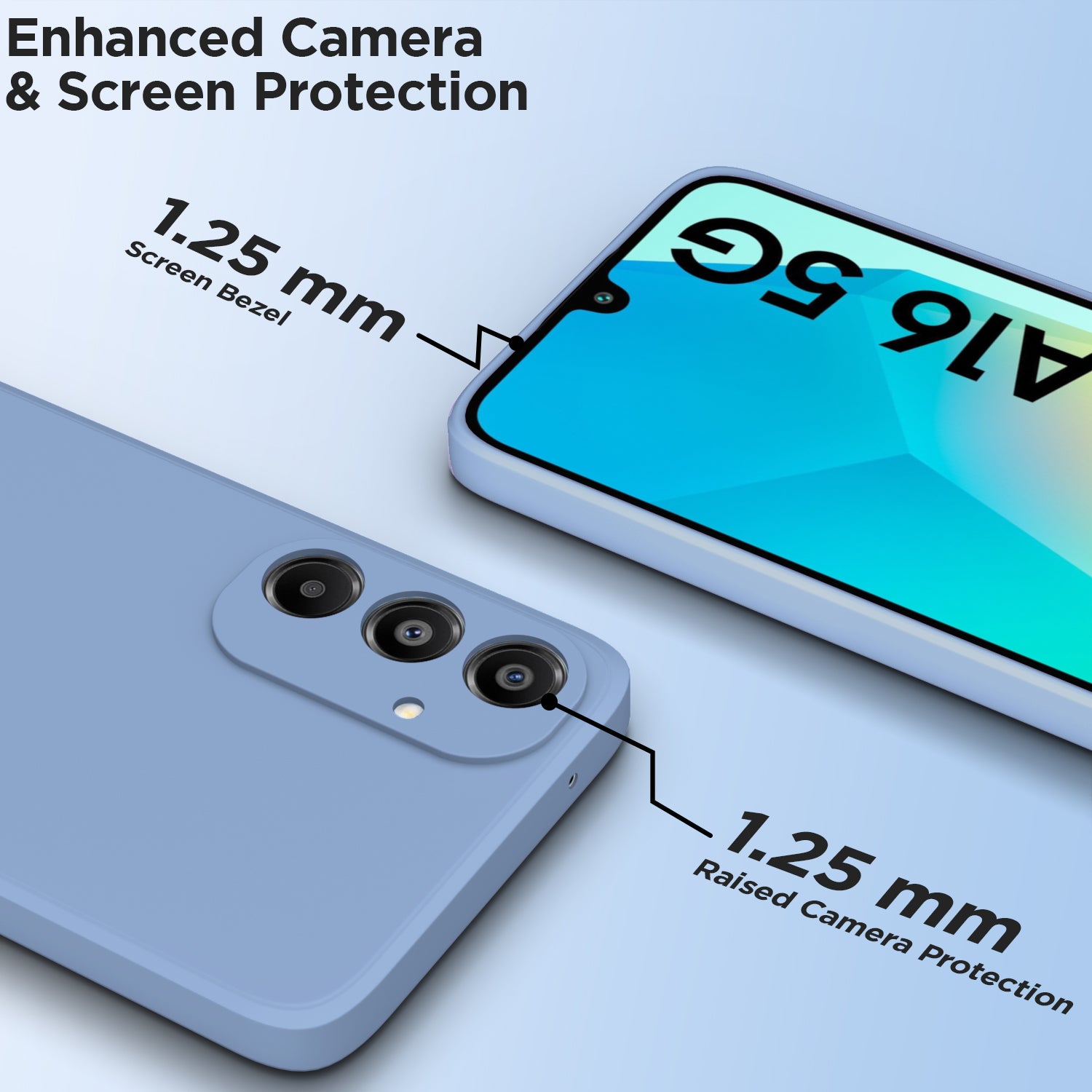 Pikkme Samsung Galaxy A16 5G Soft Matte Liquid Silicone Back Cover (Aqua Blue)