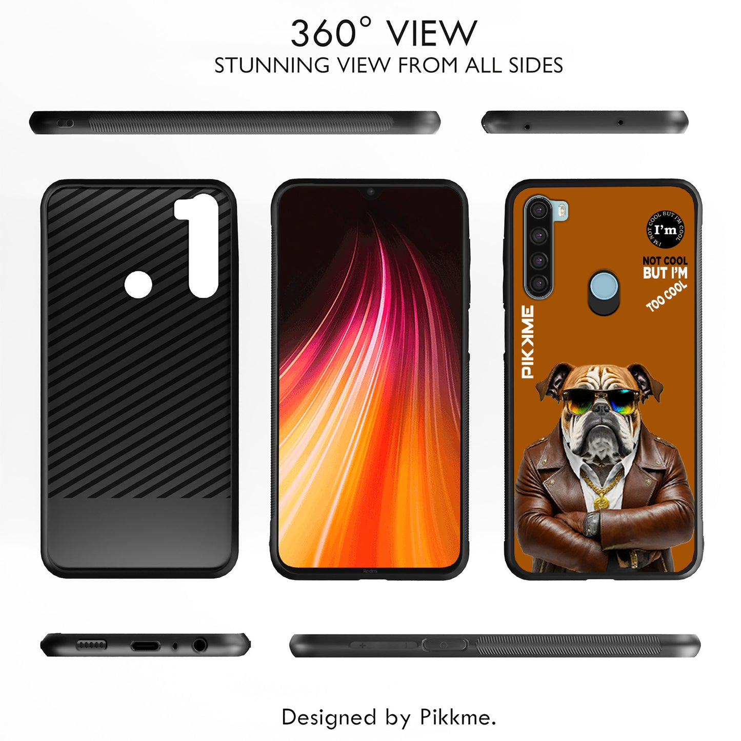 Pikkme Back Cover Pc Tpu + Printed Cool Funky Stylish Brown Dog Swag Raised Edges Camera Protection |Bumper Case For Redmi Note 8 (Design 10)