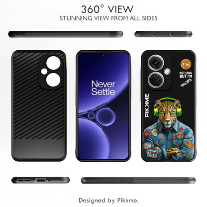 Pikkme Back Cover Pc Tpu + Printed Cool Funky Stylish Black Leopard Swag Raised Edges Camera Protection |Bumper Case For OnePlus Nord Ce 3 5G (Design 03)