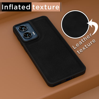 Pikkme Motorola Moto Edge 50 Fusion 5G Premium Super Soft-Touch Leatherback Case (Black)