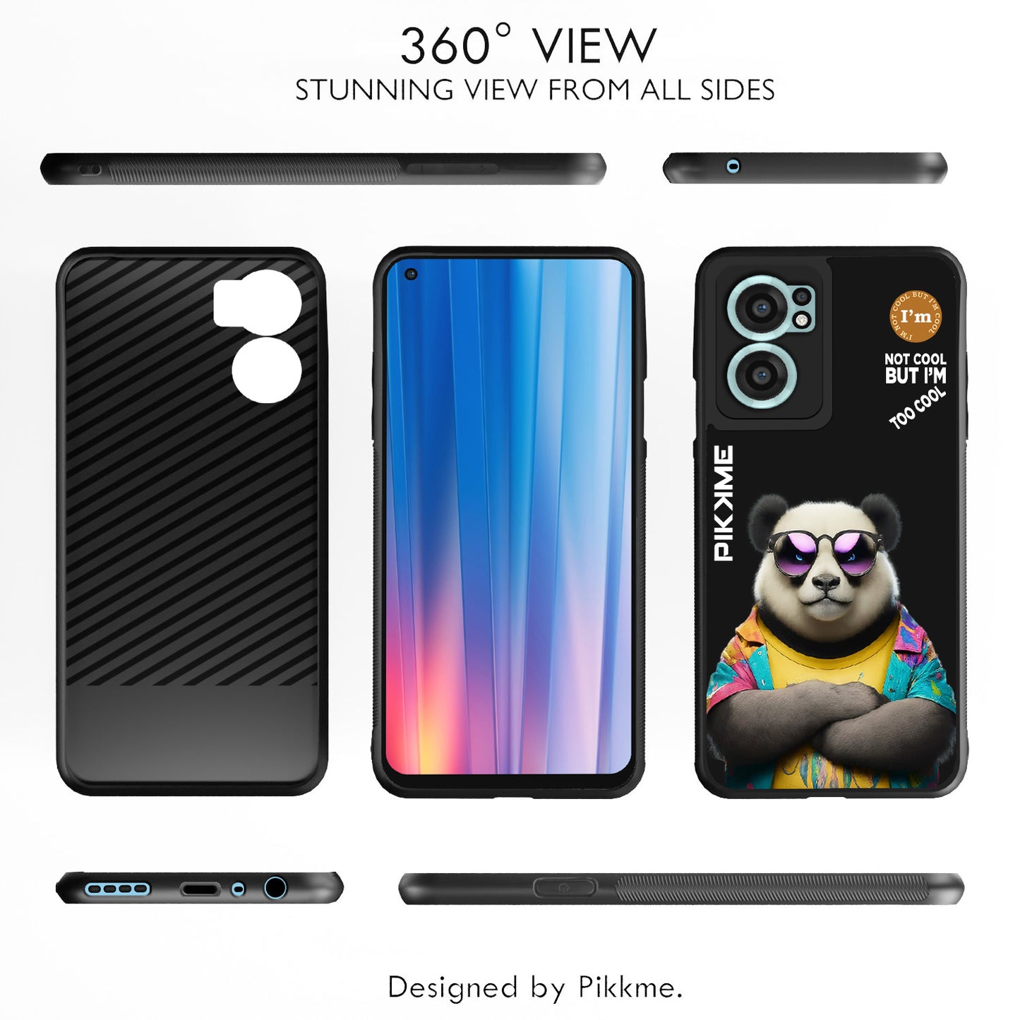 Pikkme Back Cover Pc Tpu + Printed Cool Funky Stylish Black Panda Swag Raised Edges Camera Protection |Bumper Case For OnePlus Nord Ce 2 5G (Design 05)