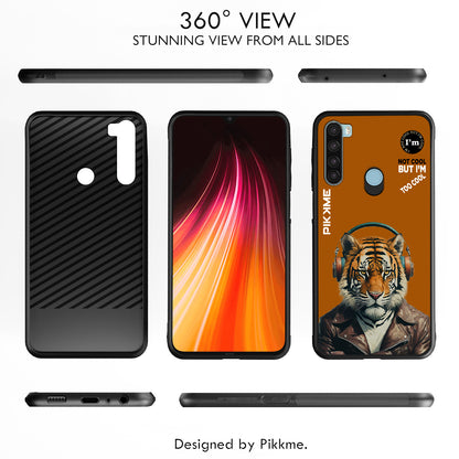 Pikkme Back Cover Pc Tpu + Printed Cool Funky Stylish Brown Tiger Swag Raised Edges Camera Protection |Bumper Case For Redmi Note 8 (Design 09)