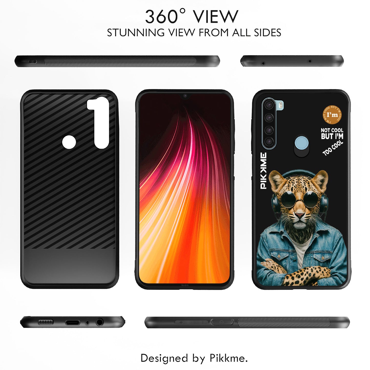 Pikkme Back Cover Pc Tpu + Printed Cool Funky Stylish Black Leopard Swag Raised Edges Camera Protection |Bumper Case For Redmi Note 8 (Design 04)