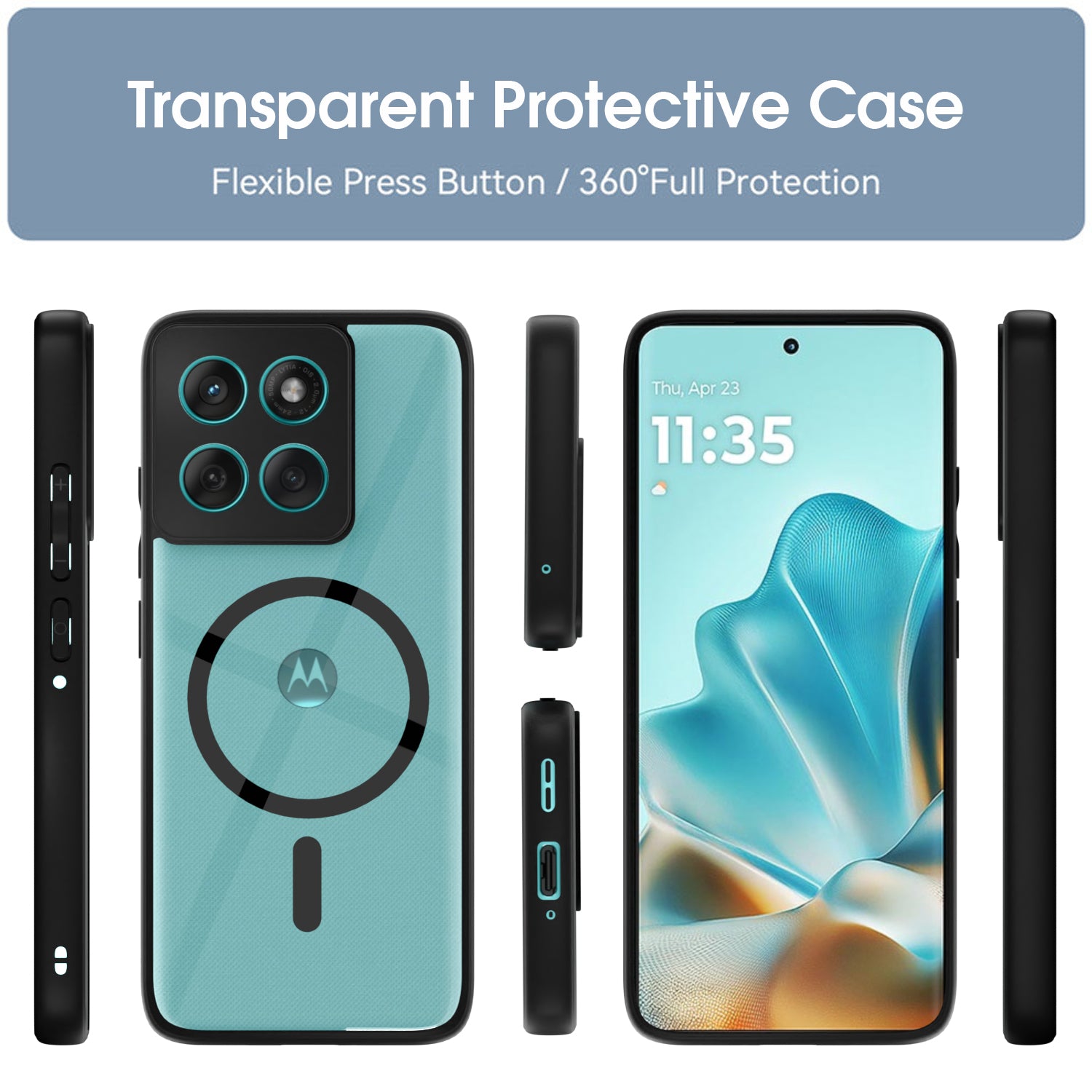 Pikkme Motorola Moto Edge 60 Fusion 5G Eagle 2 Magsafe Back Cover (Black)