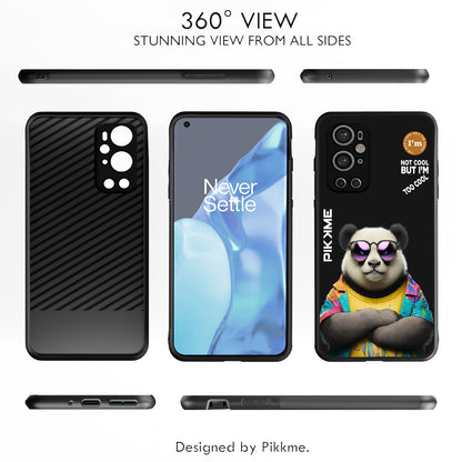 Pikkme Back Cover Pc Tpu + Printed Cool Funky Stylish Black Panda Swag Raised Edges Camera Protection |Bumper Case For OnePlus 9 Pro (Design 05)