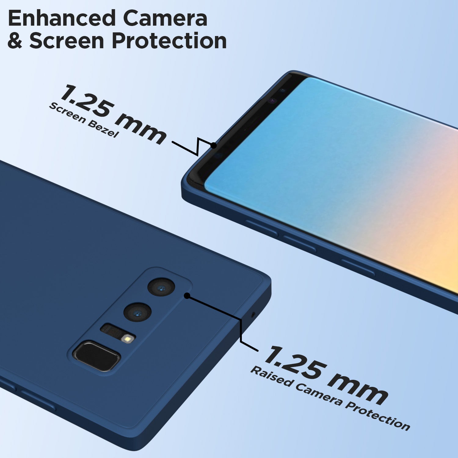 Pikkme Samsung Galaxy Note 8 Liquid Silicone Back Cover | Blue