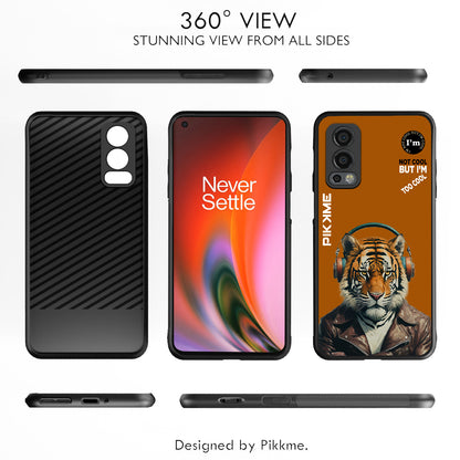 Pikkme Back Cover Pc Tpu + Printed Cool Funky Stylish Brown Tiger Swag Raised Edges Camera Protection |Bumper Case For OnePlus Nord 2 5G (Design 09)