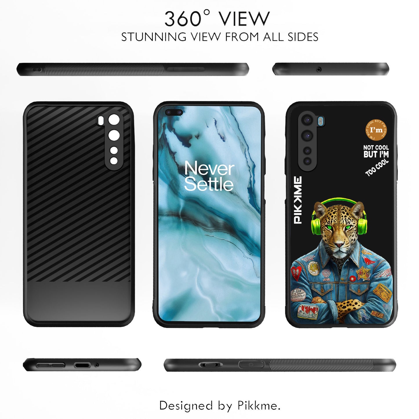 Pikkme Back Cover Pc Tpu + Printed Cool Funky Stylish Black Leopard Swag Raised Edges Camera Protection |Bumper Case For OnePlus Nord (Design 03)