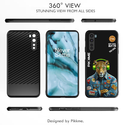 Pikkme Back Cover Pc Tpu + Printed Cool Funky Stylish Black Leopard Swag Raised Edges Camera Protection |Bumper Case For OnePlus Nord (Design 03)