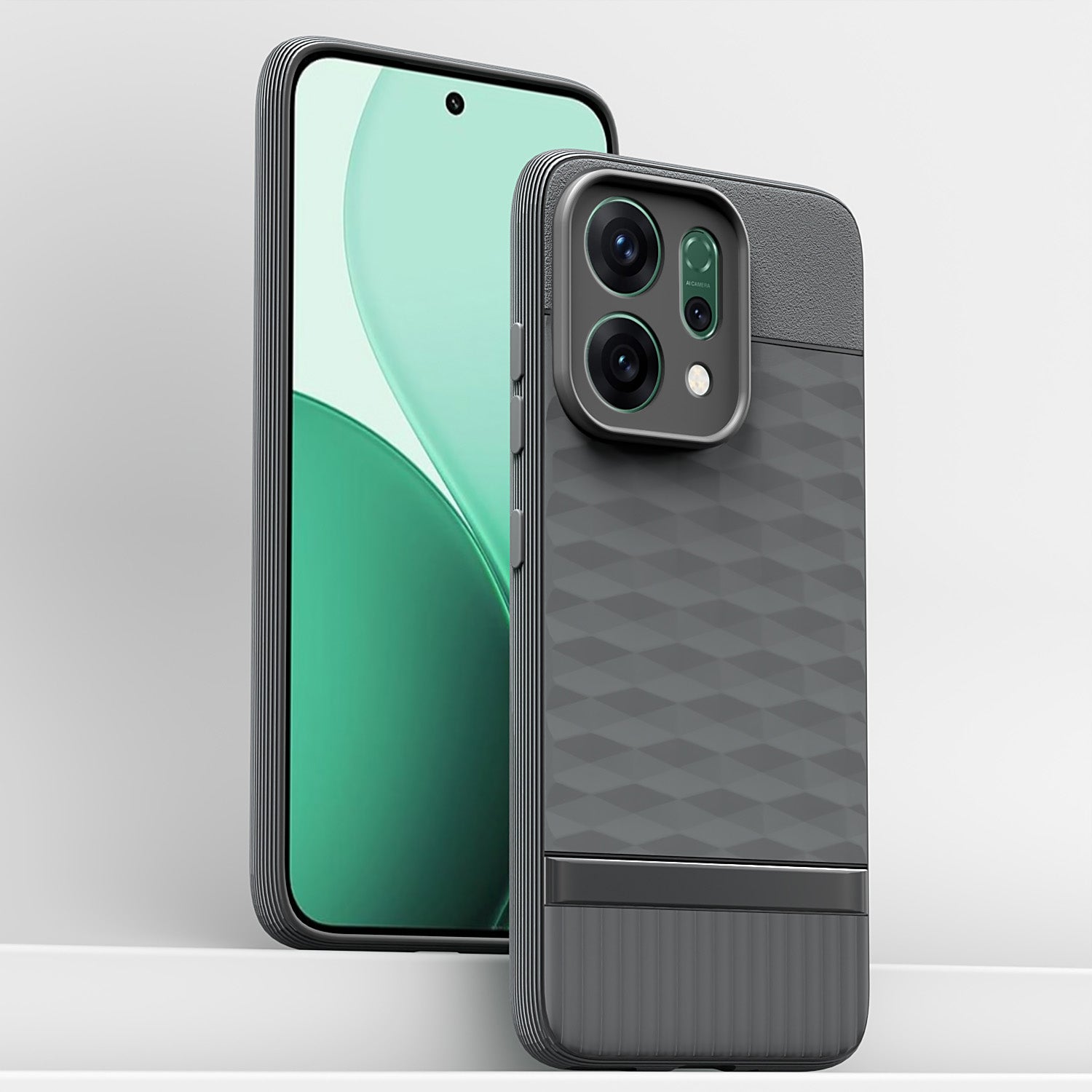 Pikkme Oppo Reno 14 5G Shockproof Soft Flexible Gencase Back cover (Grey)