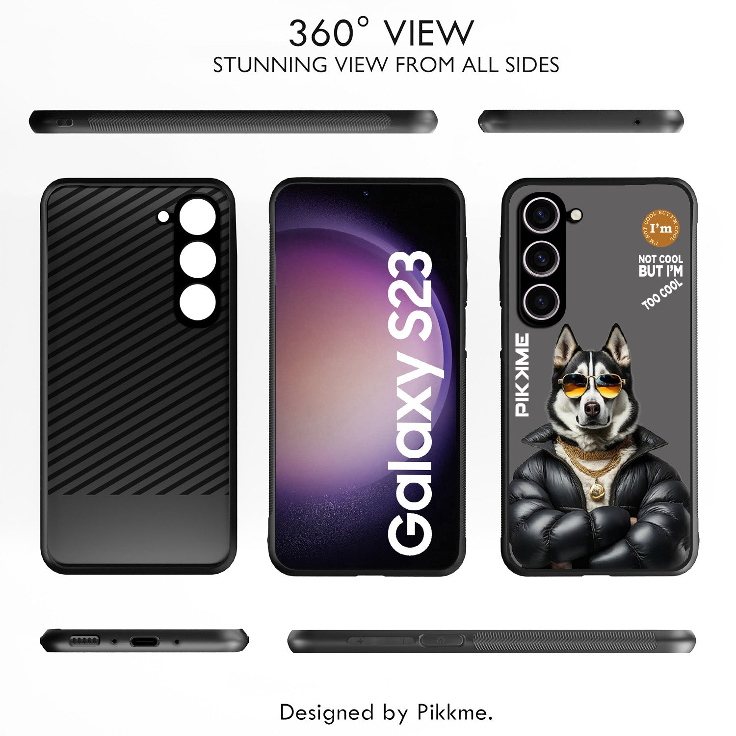 Pikkme Grey Dog Swag  Samsung Galaxy S23 5G NIm2 Back Cover (Design 02)