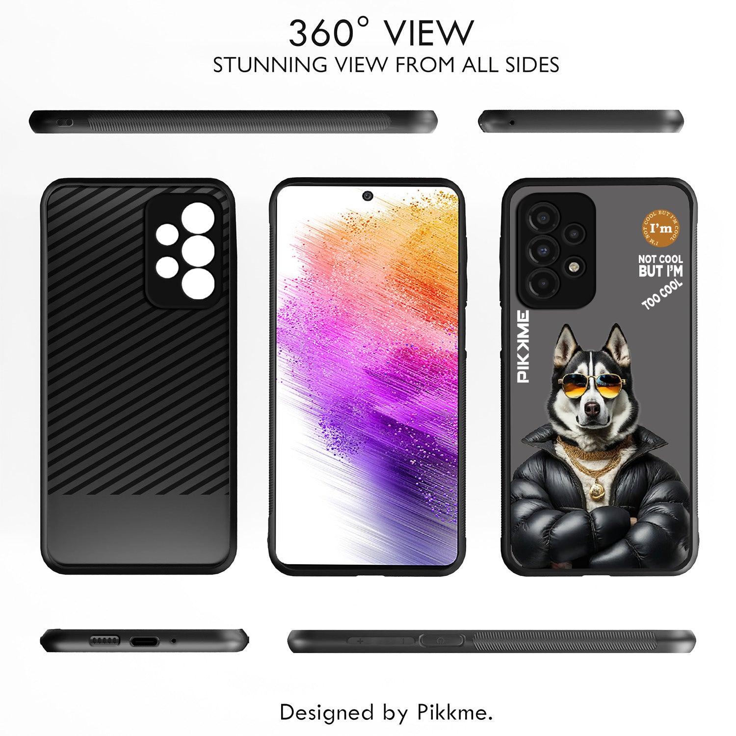Pikkme Stylish Grey Dog Swag Samsung Galaxy A73 5G Back Cover (Design 02)