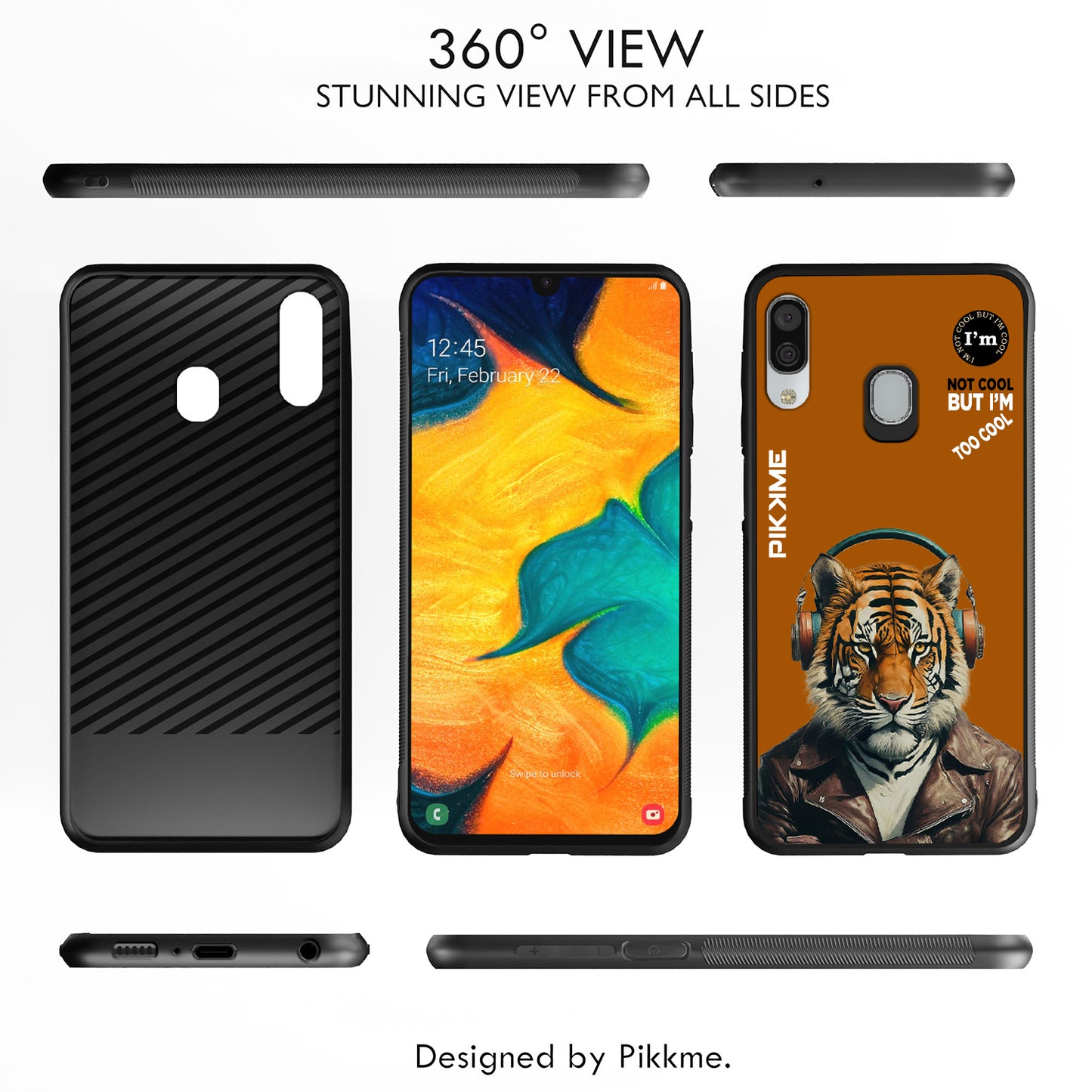 Pikkme Back Cover Pc Tpu + Printed Cool Funky Stylish Brown Tiger Swag Raised Edges Camera Protection |Bumper Case For Samsung Galaxy A30 (Design 09)