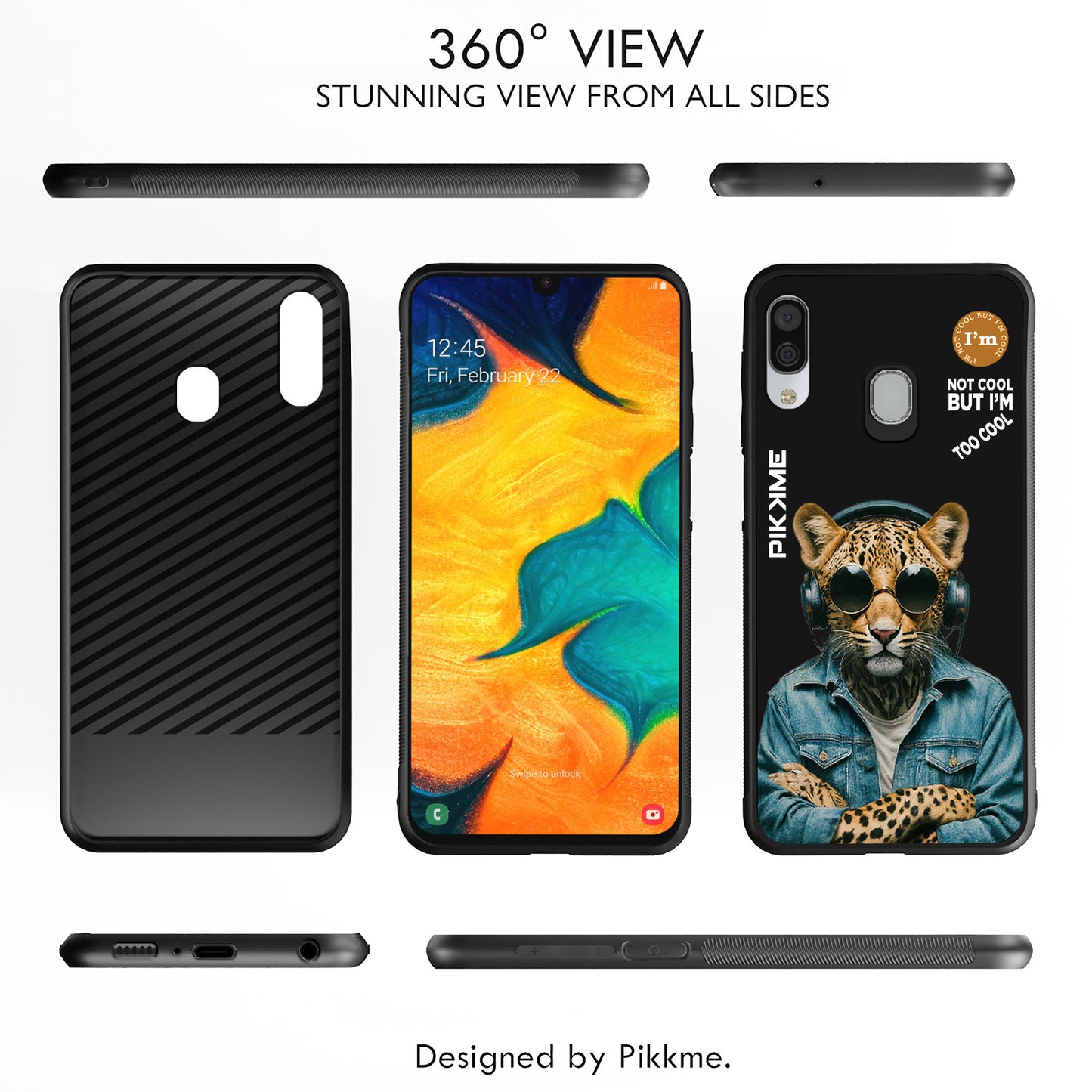 Pikkme Back Cover Pc Tpu + Printed Cool Funky Stylish Black Leopard Swag Raised Edges Camera Protection |Bumper Case For Samsung Galaxy A30 (Design 04)