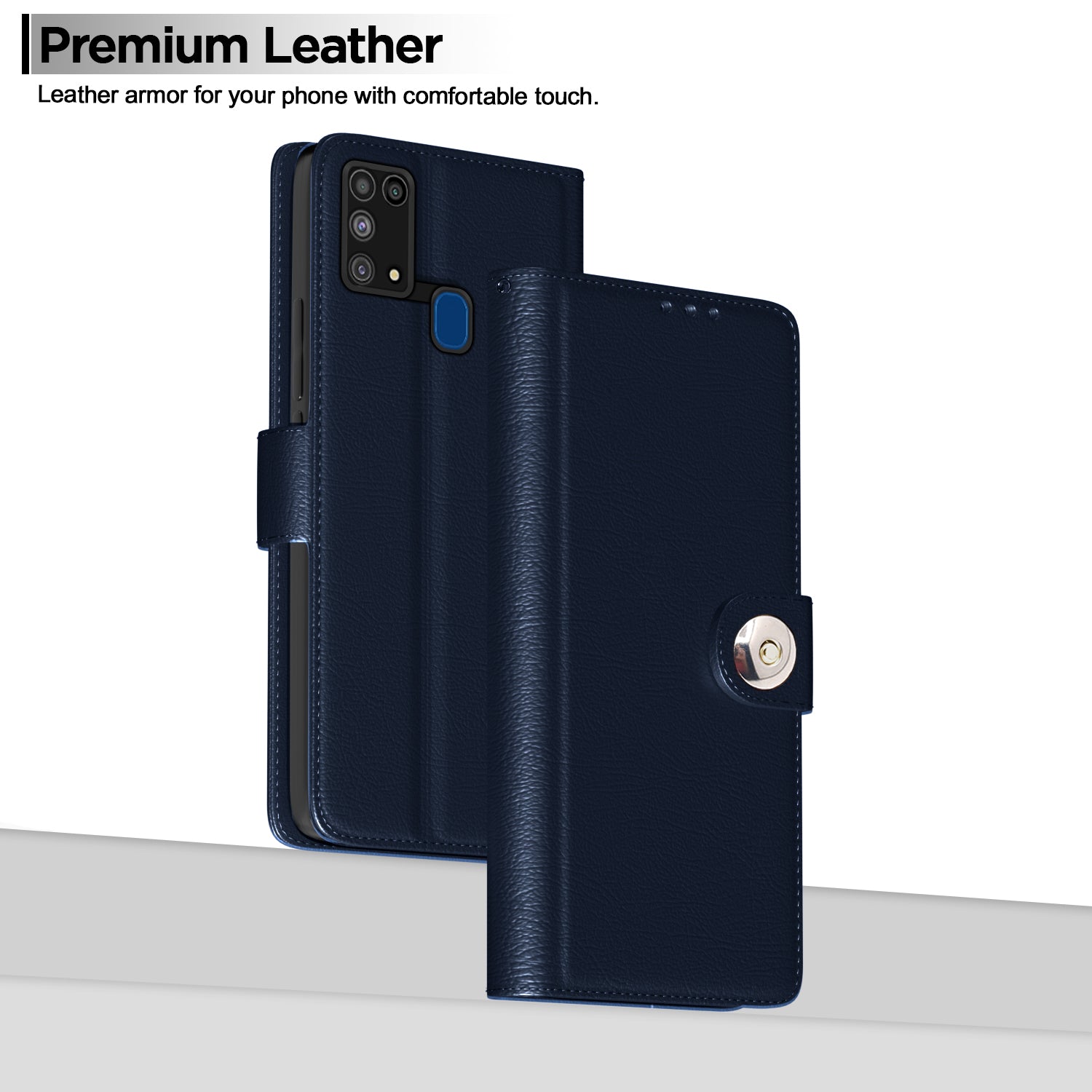 Pikkme Samsung Galaxy M31 / F41 / M31 Prime Button Flip Cover (Blue)